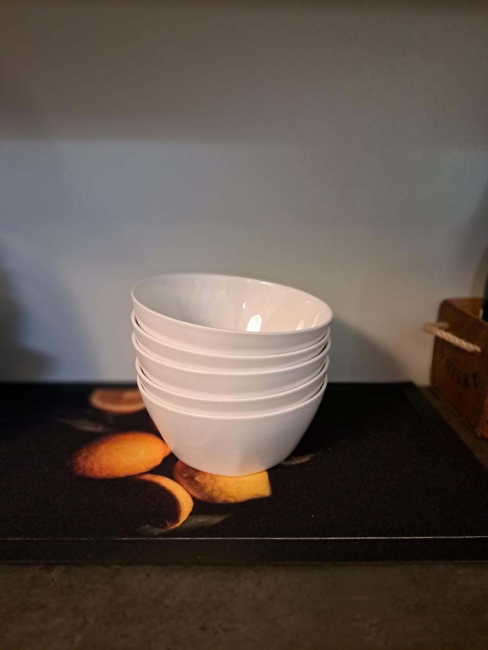 White Bone China Dessert Bowls - Set of 5 Roscher Brand